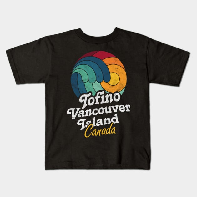 Tofino Vancouver Island Canada Surfing Surf Sunset Wave Kids T-Shirt by MrTeee